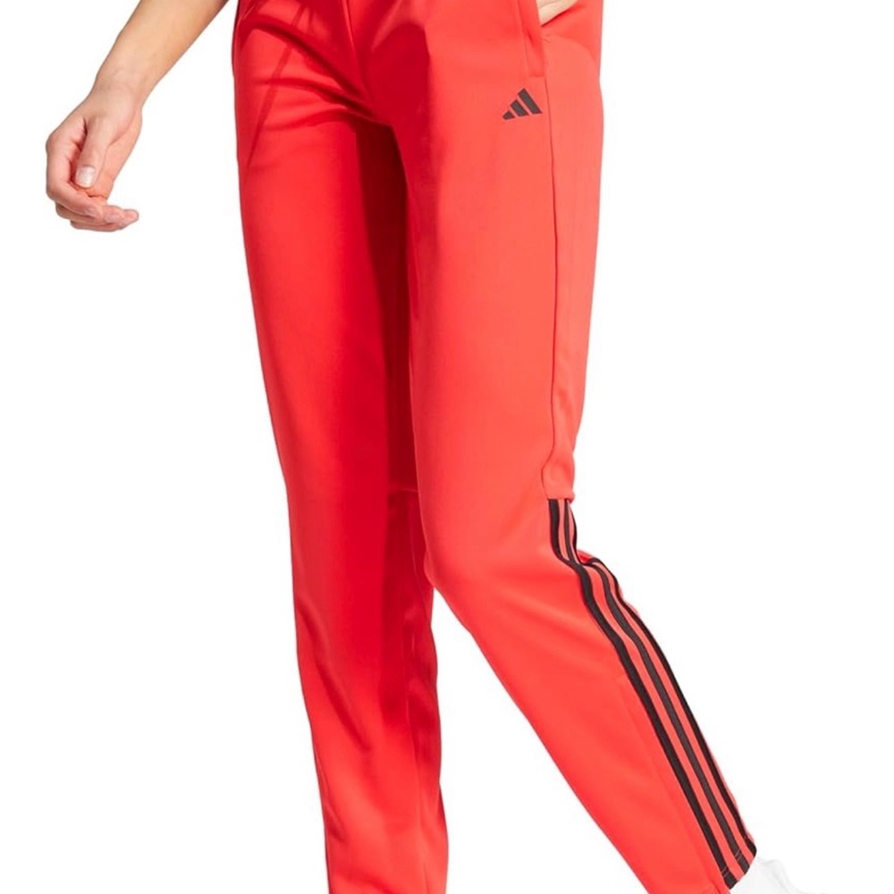 adidas Women's Red Track Pants with Black Stripes